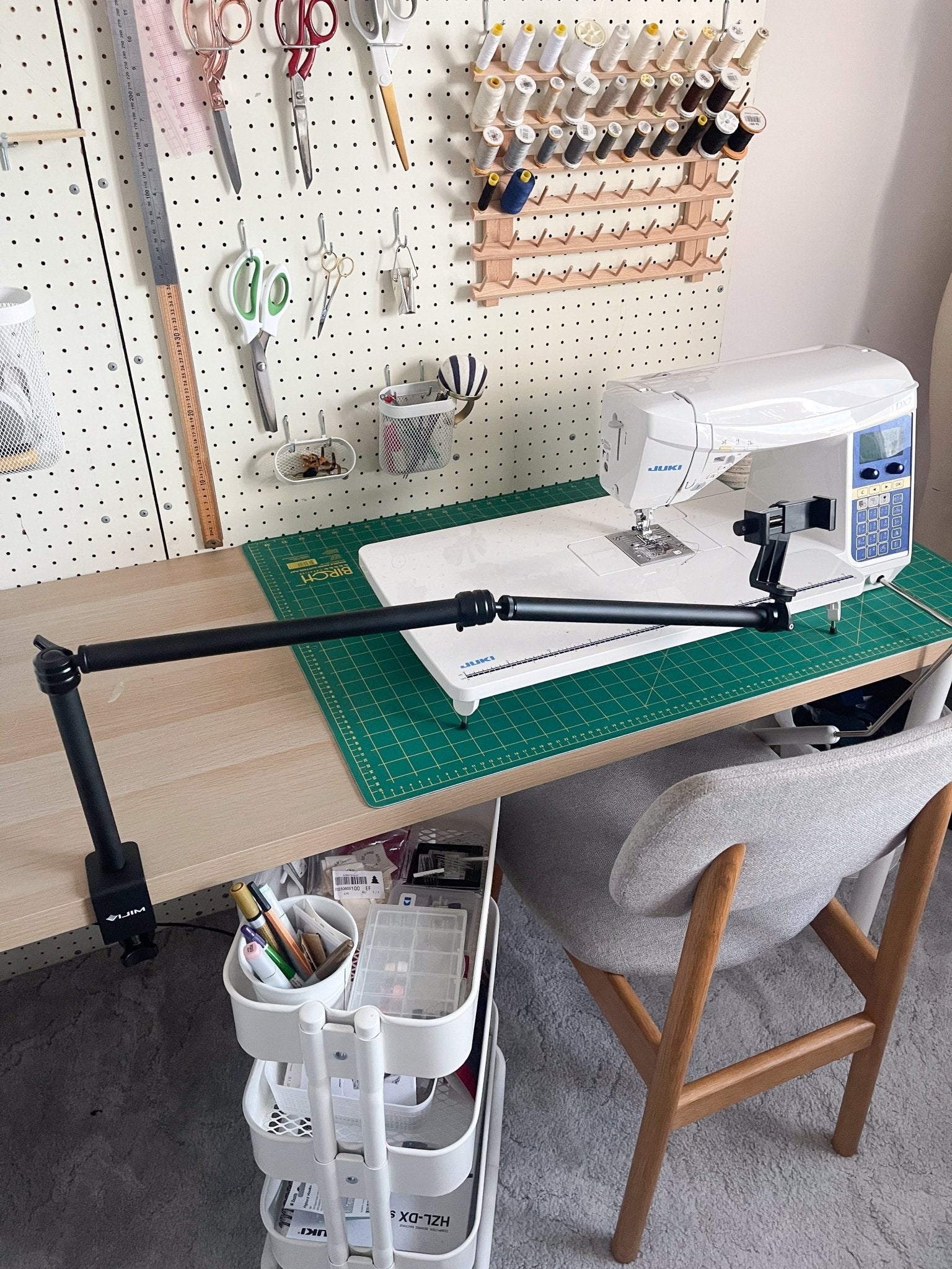 My filming setup for Instagram and YouTube sewing content