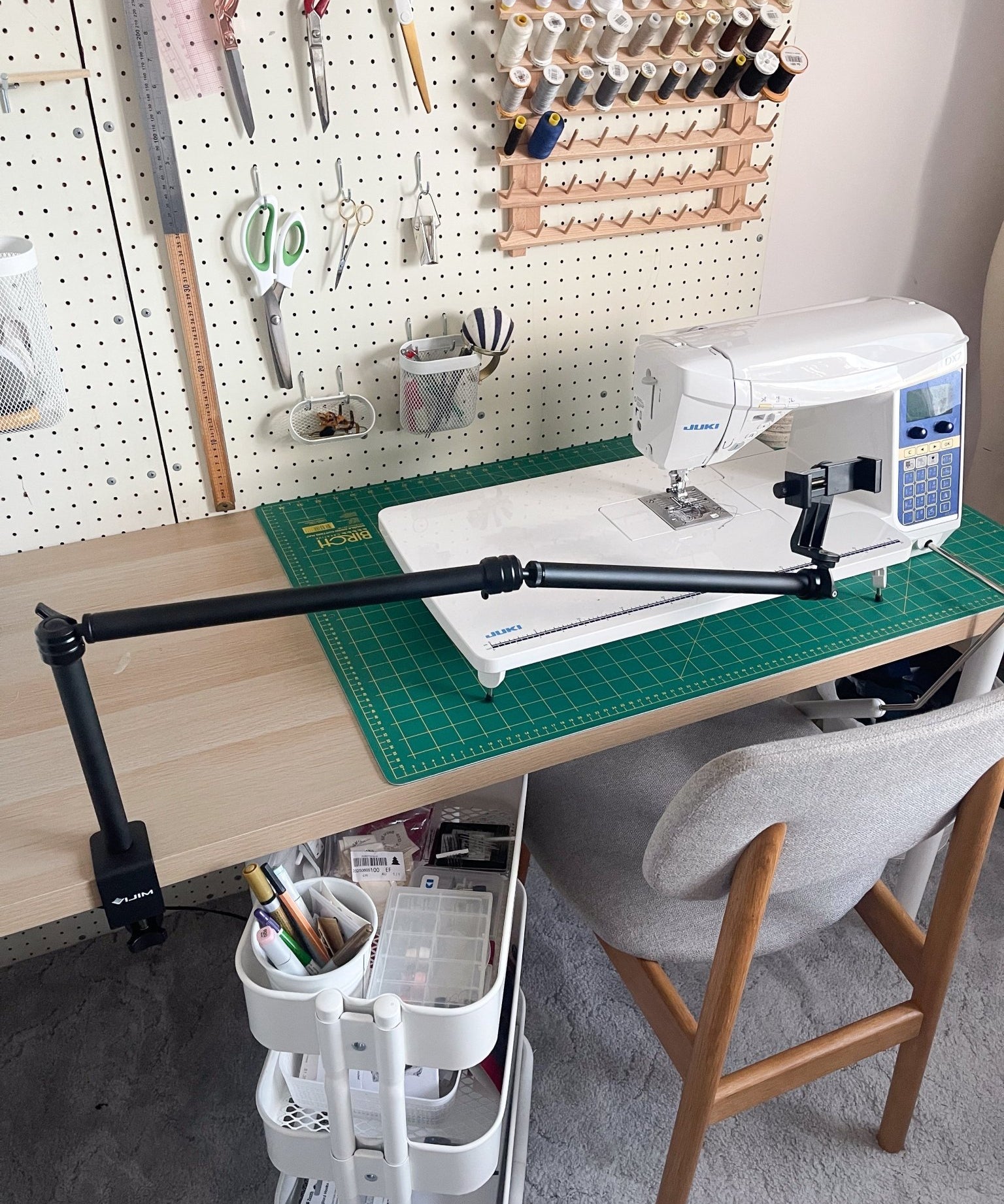 My filming setup for Instagram and YouTube sewing content